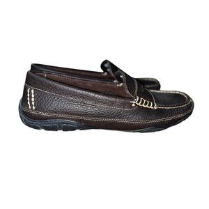 LL Bean Driving Loafers Mens 7.5 EE Wide 287219 Used Brown Pebbled Slip-On